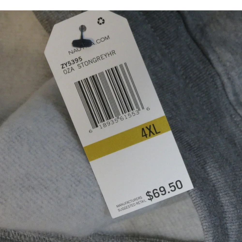 Nautica Joggers Mens 4XL Gray Fleece Lined Drawstring Waist Big and Tall NEW